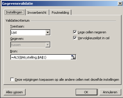 Gegevensvalidatie
