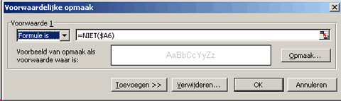voorwaardelijke opmaak