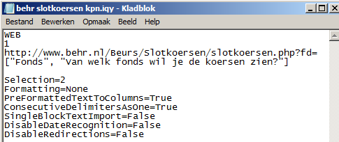 query bewerkt