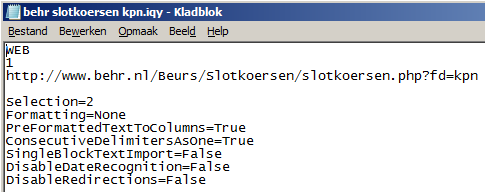 webquery onbewerkt