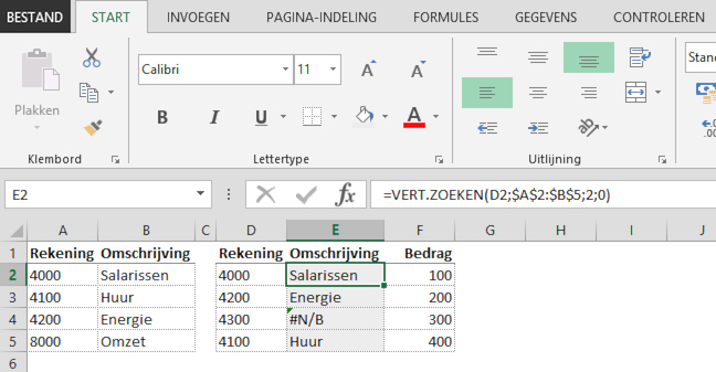 verticaal zoeken